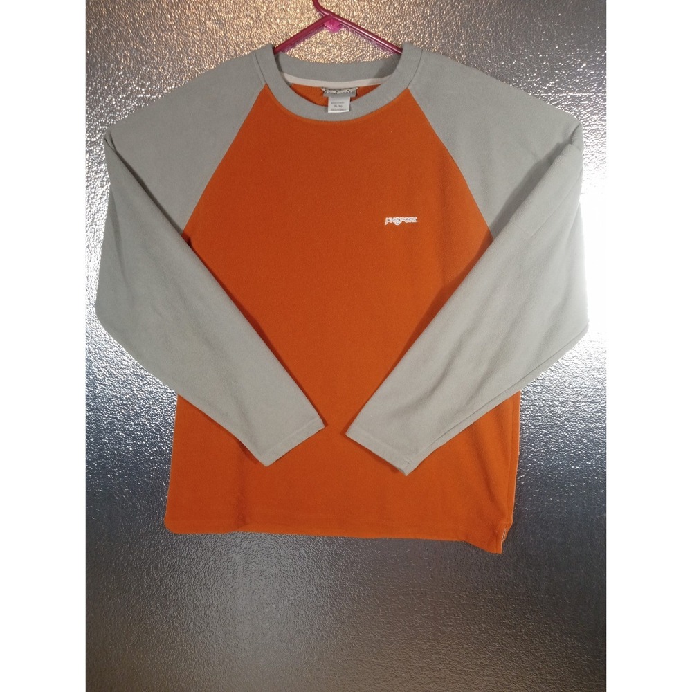 Vintage Jansport Fleece Mens XL Burnt Orange/Gray Pullover Casual Streetwear Y2K